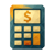 lowpoly An icon of a calculator with a dollar sign on the display This represents a focus on financial calculation and optimization implying that cost-1