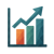 lowpoly icon of a chart with an arrow going up indicating progress