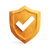 lowpoly icon of a checkmark in a shield representing compliance-1