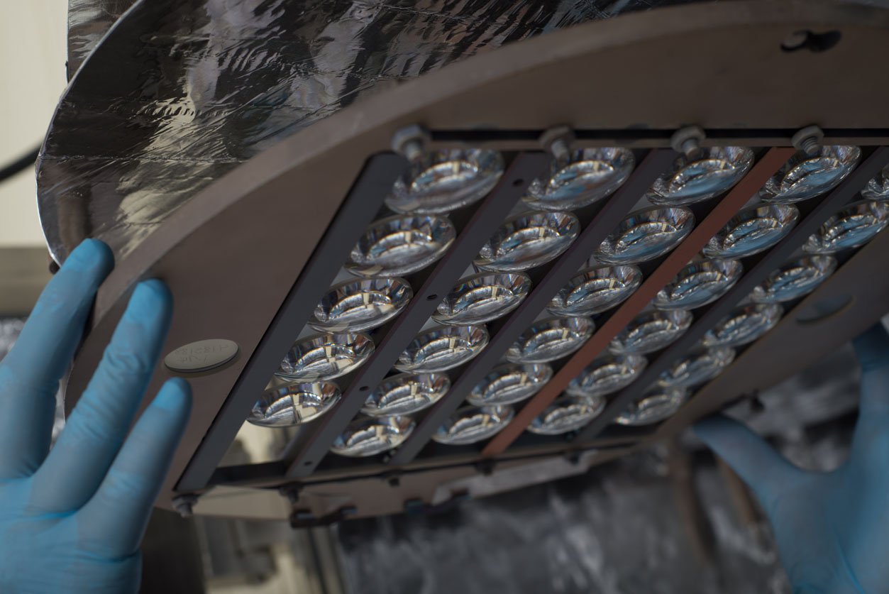 Lenses in coating rack